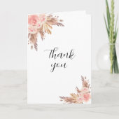 Pampas Gras Rose Blumengestelle Foto Geburtstag Dankeskarte (Vorderseite)