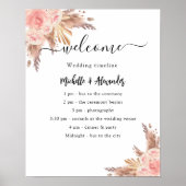 Pampas Gras Rose Blumenzwiebelprogramm Zeitplan Poster (Vorne)