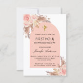 Pampas Gras Rose Erröten heilige Kommune Einladung (Vorderseite)