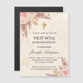 Pampas Gras Rose Erröten heilige Kommune Magneteinladung (Vorne/Hinten)