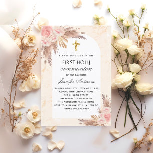 Pampas Gras Rose erste heilige Kommune Einladung