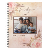 Pampas-Gras-Rose Foto-Rosa-Blumenmotive Notizblock (Vorderseite)