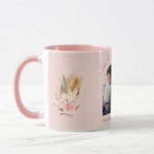 Pampas-Gras-Rose Foto-Rosa-Blumenmotive Tasse (Links)