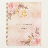 Pampas Gras Rose Gold Blume Business QR-Code Planer (Vorderseite)