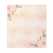 Pampas Gras Rose Gold Blume rosa Notizblock (Vorderseite)