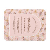Pampas Gras Rose Gold Geburtstagsfeier Magnet (Horizontal)