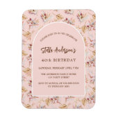 Pampas Gras Rose Gold Geburtstagsfeier Magnet (Vertikal)