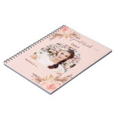 Pampas Gras Rose Goldblütenflora Foto Notizblock (Linke Seite)