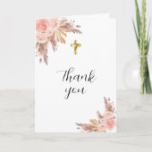 Pampas Gras Rose Goldflora Foto Bestätigung Dankeskarte (Vorderseite)