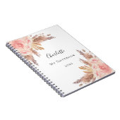 Pampas Gras Rose Goldflorale Name Notizblock (Rechte Seite)