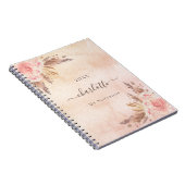 Pampas Gras Rose Goldflorale Name Notizblock (Rechte Seite)