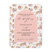 Pampas Gras Rose Goldmedaille Hochzeit Einladung Magnet (Vertikal)