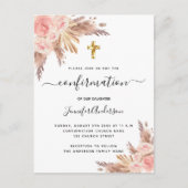 Pampas-Gras-Rose Goldrot-Rosa Einladungspostkarte (Vorderseite)