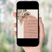 Pampas-Gras-Rose-Hochzeit Einladung