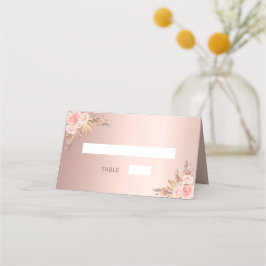 Pampas-Gras-Rose mit Blütenblättern Platzkarte