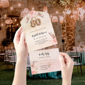 Pampas Gras Rose Pink Florals UAWG All In One Einladung