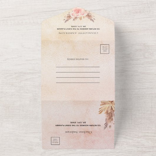 Pampas-Gras-Rose Rosa Blumensträuße UAWG All In One Einladung (Außenbereich)