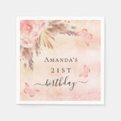 Pampas-Gras-Rose Serviette (Vorderseite)