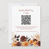 Pampas-Gras-Rust-Fall-QR-Code in einer Hochzeit Einladung (Rückseite)