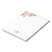 Pampas Gras Schrift Terrakotta Monogramm Name Notizblock (Rotiert)