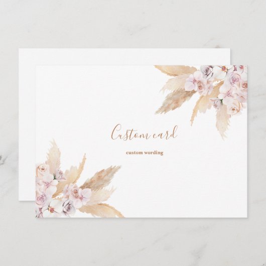 Pampas-Gras-Sonderkarte Einladung (Vorne/Hinten)