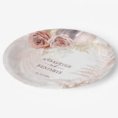 Pampas Gras Terrakotta Boho-Hochzeit Pappteller (Schrägansicht)