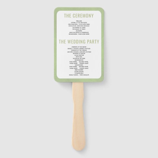 Pampas-Gras-Trauung-Programm für getrocknete Palme Fächer (Rückseite)