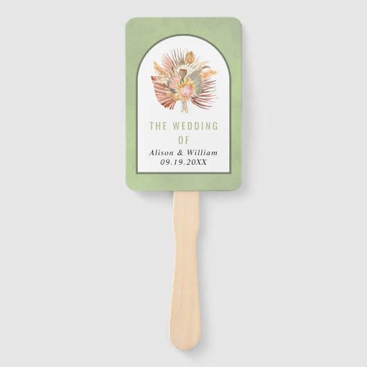 Pampas-Gras-Trauung-Programm für getrocknete Palme Fächer (Vorderseite)