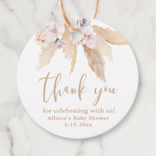 Pampas Gras tropische Blätter Babydusche danke Geschenkanhänger