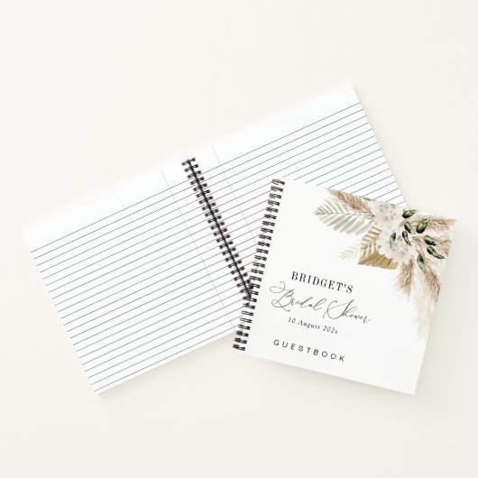 Pampas Gras und Brautparty Gästebuch Notizblock (Innenseite)