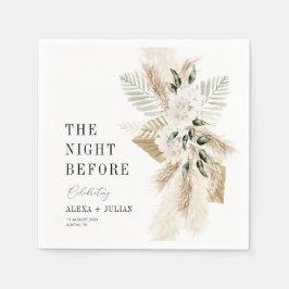 Pampas Gras und Grünpflanzen Nacht vor Serviette