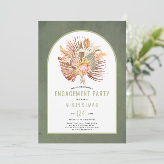 Pampas-Gras und Palisadengräber Einladung (Stehend Vorderseite)