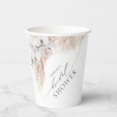 Pampas Gras und weiße Orchideen tropisch exotisch Pappbecher (Vorderseite)