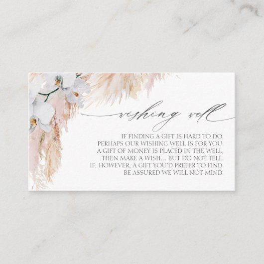 Pampas Gras und Weiße Orchideen wollen gut Visitenkarte (Vorderseite)