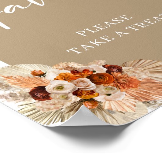 Pampas Gras verbrannt orange beige bordeauxfarbene Poster (Ecke)