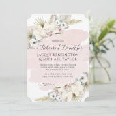 Pampas Gras Weiße Blüten Probe Abendessen Einladung (Stehend Vorderseite)