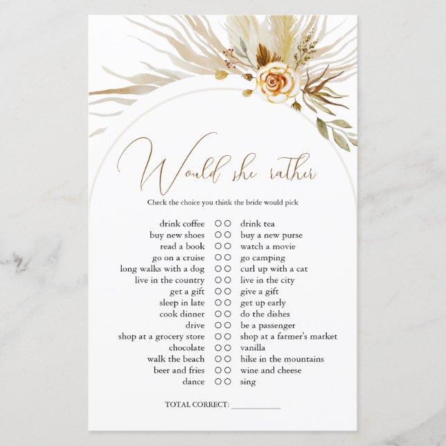 Pampas Gras würde eher Brautparty spielen (Vorderseite)