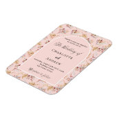 Pampas Grasflorale Rose Goldene Hochzeit Einladung Magnet (Linke Seite)