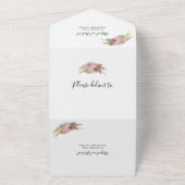 Pampas-Graspalme Blätter staubige Hochzeit der Ros All In One Einladung (Außenbereich)