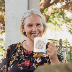 Pampas Grasrahmen mit Monogramm Tasse Geschenkidee