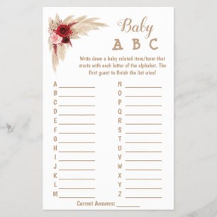 Pampas Grass   ABC Baby Shooting Game Card Flyer