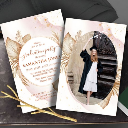 Pampas Grass Abschluss Einladung