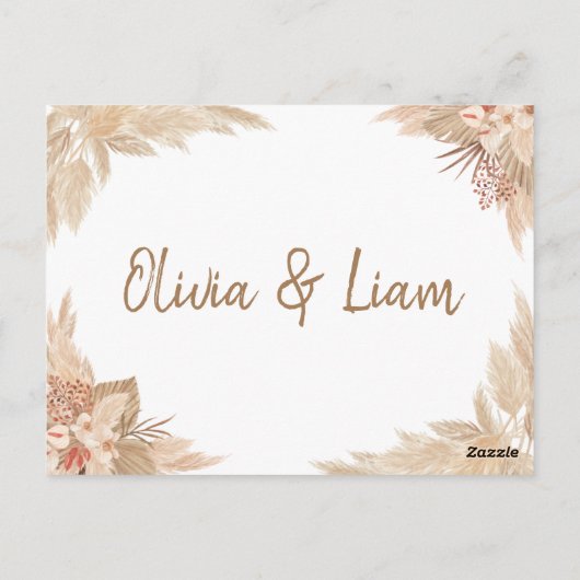 Pampas Grass Advice & Wwünscht Brautparty Card Postkarte (Rückseite)