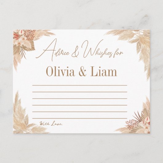 Pampas Grass Advice & Wwünscht Brautparty Card Postkarte (Vorderseite)