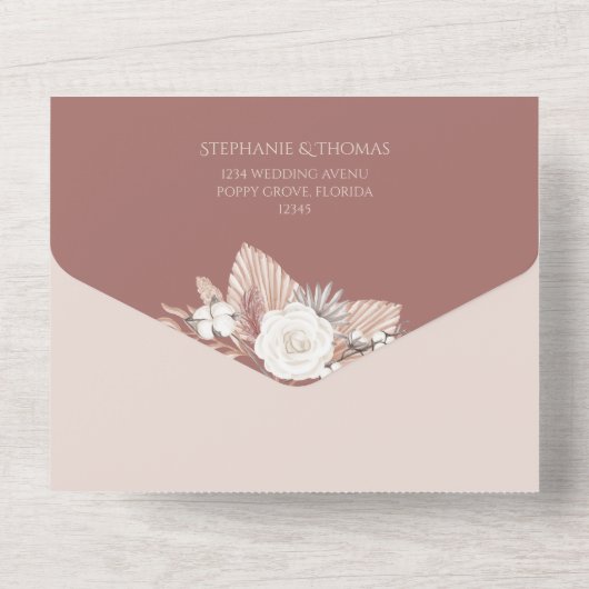 Pampas Grass All in One Wedite Invite UAWG All In One Einladung (Rückseite)