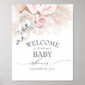 Pampas Grass and Anthuriums Baby Dusche Willkommen Poster (Vorne)