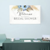 Pampas Grass and Blue Blume Brautparty Willkommen Banner (Messeveranstaltung)