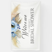 Pampas Grass and Blue Blume Brautparty Willkommen Banner (Vertikal)