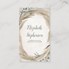 Pampas Grass and Greenery Boho Vintag Visitenkarte
