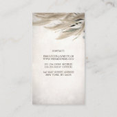 Pampas Grass and Greenery Boho Vintag Visitenkarte (Rückseite)